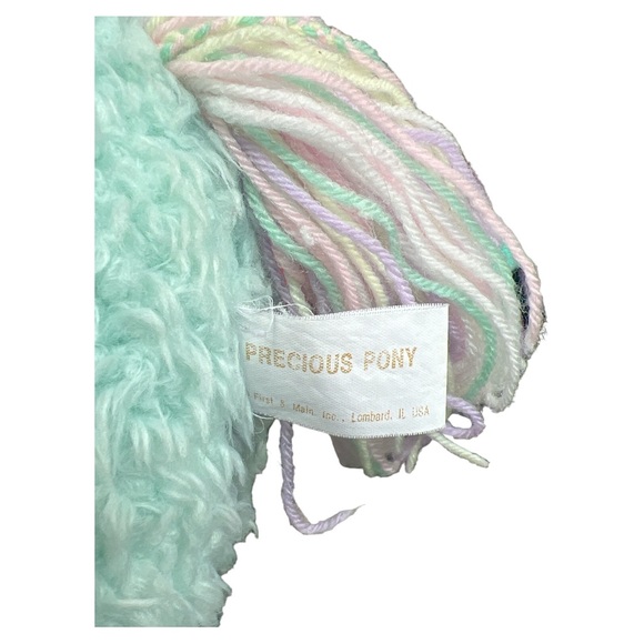 First & Main Precious Pony Pastel Blue Yarn Mane Tail Vinyl Feet Saddle Rattle - Picture 9 of 11